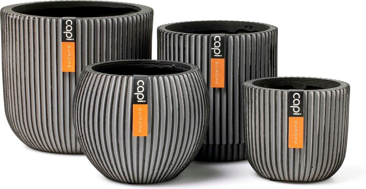  Capi Europe - Set Van 4 - Bloempot Binnen - Groove - Antraciet