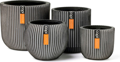  Capi Europe - Set Van 4 - Bloempot Binnen - Groove - Antraciet