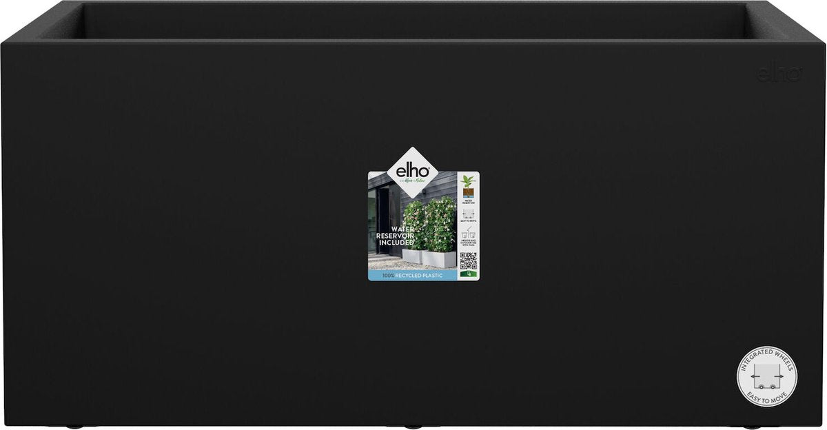  Elho Vivo Next Lang 60 - Bloempot Voor Binnen &amp; Buiten - Ø 59.0 X H 29.2 Cm - Zwart/Living Black