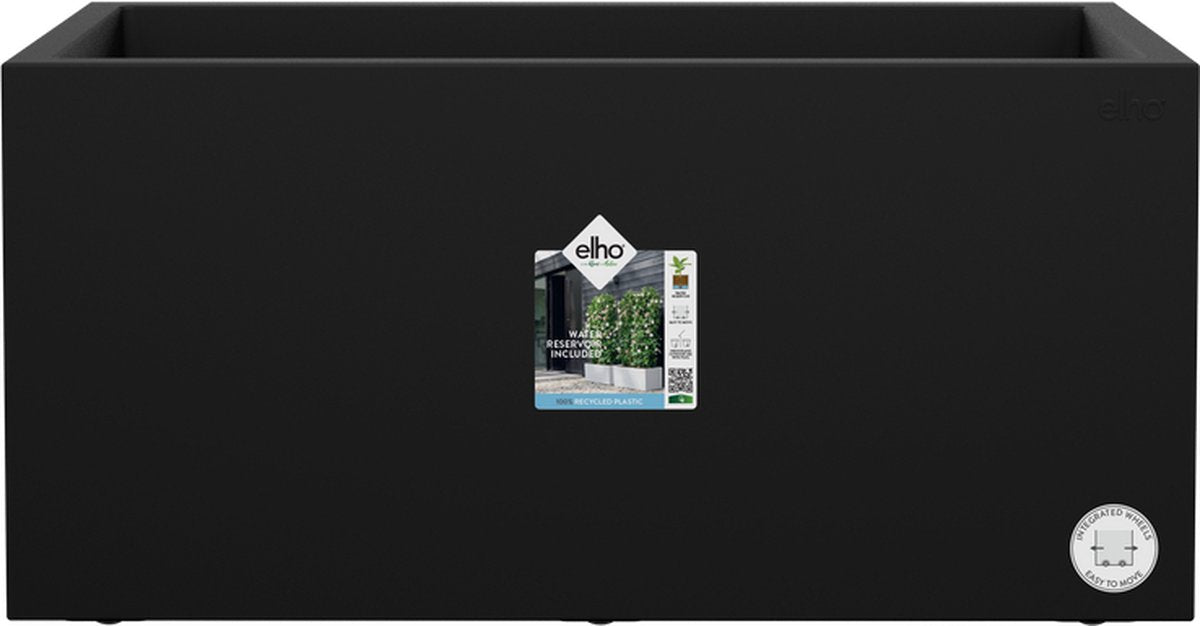  Elho Vivo Next Lang 60 - Bloempot Voor Binnen &amp; Buiten - Ø 59.0 X H 29.2 Cm - Zwart/Living Black