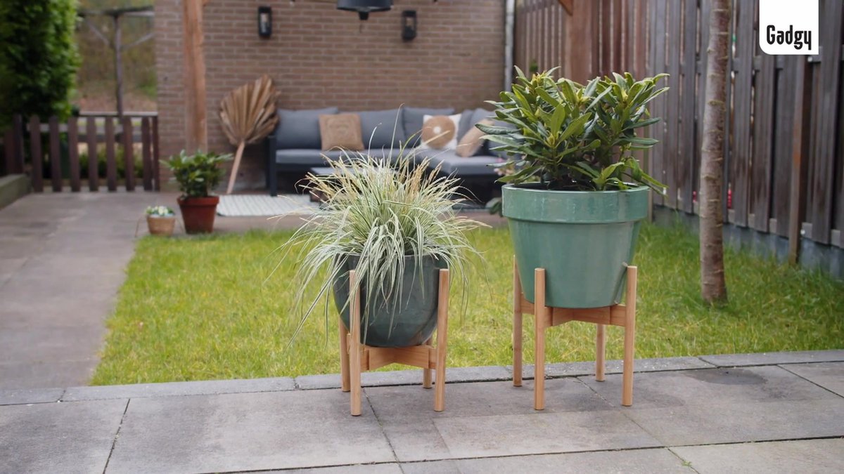  Gadgy Bamboe Plantenstandaard 2 St - Plantentafel - Plantentafeltje Voor Binnen - Plantenrek - Uitschuifbaar - Hout - Ø 20 Tot 30 Cm