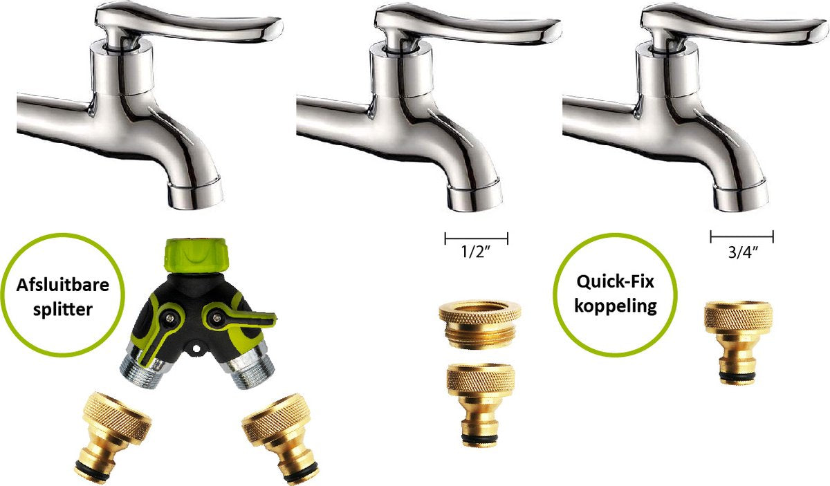  G-Flex Flexibele Tuinslang - Waterslang - 8 Verschillende Sproeistanden - Inclusief Opbergtas/splitter/Koppelstuk/Houder/Rubbers - 30 Meter