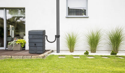  Antraciet Muurtank 168L | Rechthoekige Regenton | Compleet Met Accessoires