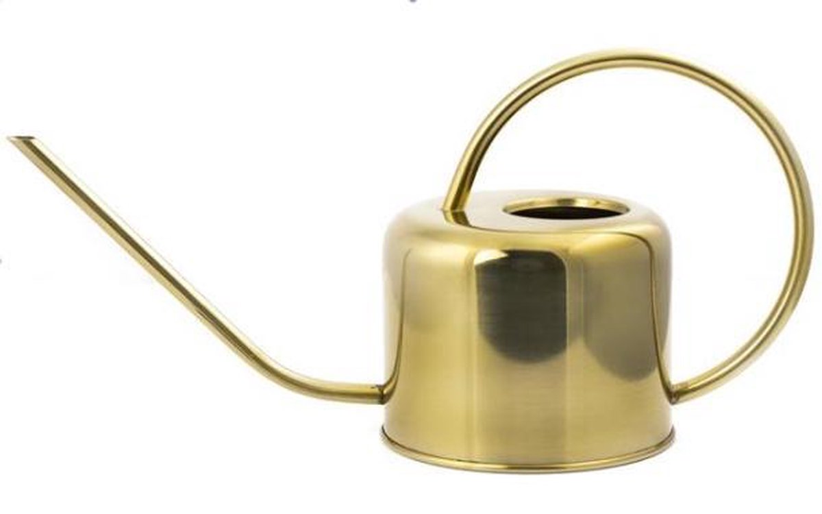  Kikkerland Vintage Gieter - Plantengieter Voor Binnen - Goud - 1,2L - Retro - Metaal