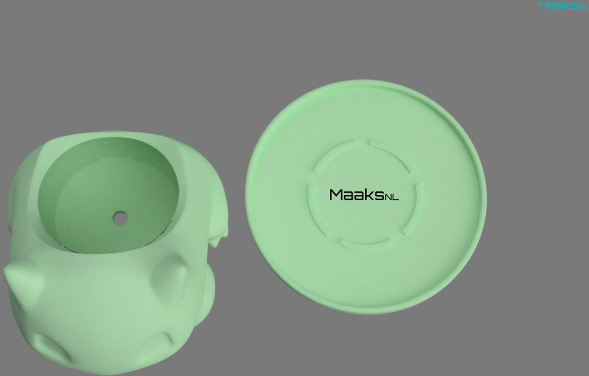 Merkloos Pokémon Bulbasaur Bloempot - Inclusief Opvangschaal - Pastelgroen