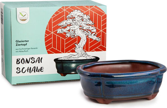 Happy Seed Keramieken Bonsai Pot (schaal) - Marine Blauw - Geglazuurd