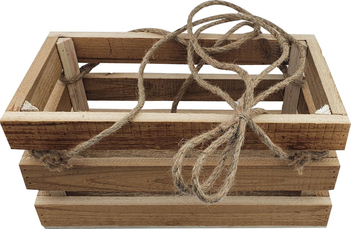 Merkloos Plantenhanger 30x15x15cm | Houten Krat | Handgemaakt | Planten-houder / Hang-plant | Planten Accessoires | Hout |