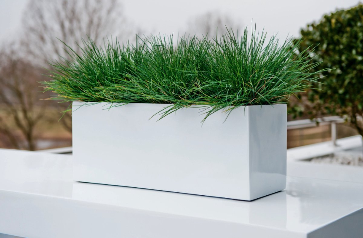  Langwerpige Witte Bloempot Van Naturn Living | Plantenbak | Bloempotten Voor Binnen En Buiten | Wit