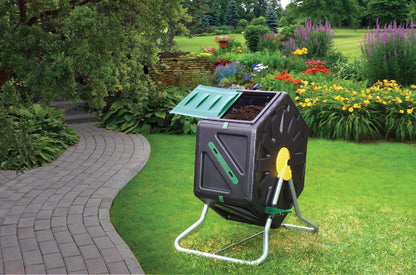  PALMAT® Professionele Compostmolen – Composter - Molen – Tuin En Huisafval - 70 Liter – Groen/Geel
