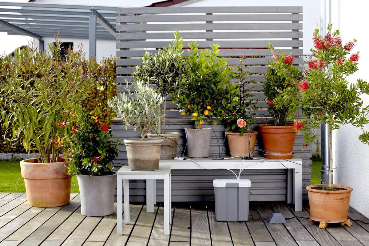  GARDENA Vakantiebewateringsset Duppelsysteem - Geschikt Voor 36 Potplanten - Incl. 9l Vat