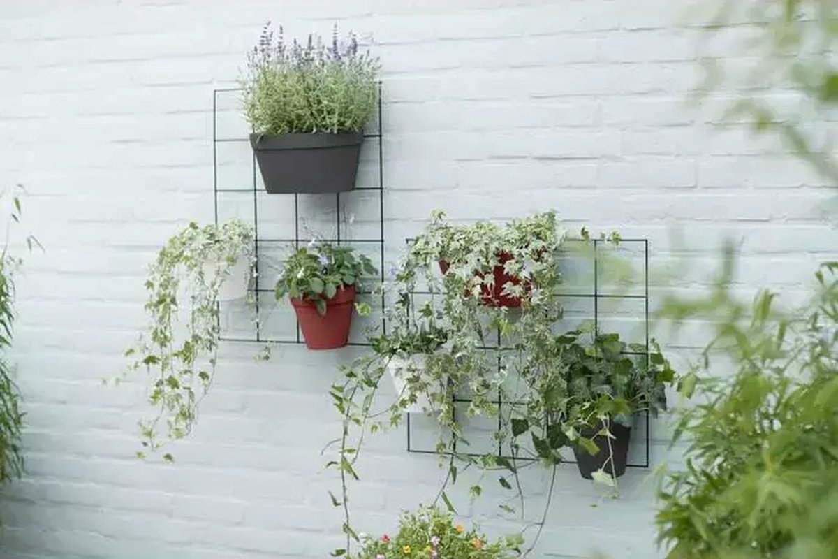  Elho Loft Urban Green Wall Rek 48 - Accessoires Voor Buiten - Ø 47.3 X H 59.0 Cm - Zwart/Living Black