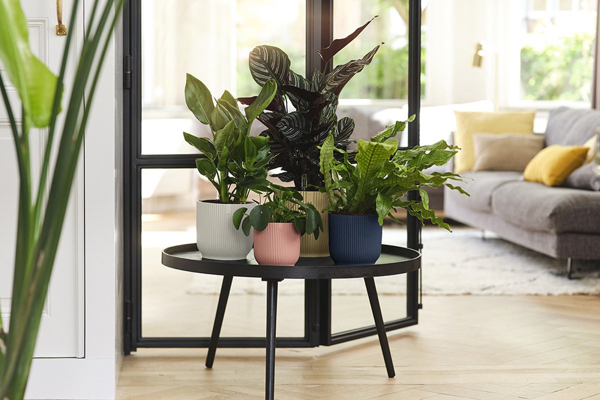  Elho Vibes Fold Rond 22 - Bloempot Voor Binnen - Ø 22.0 X H 20.2 Cm - Diepblauw