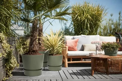  Elho Greenville Rond 30 - Grote Bloempot Voor Buiten - Gemaakt Van Gereycled Plastic - Ø 29.5 X H 27.8 Cm - Blad Groen