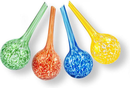 Merkloos Decopatent® 4 Stuks - Waterdruppelaar Voor Planten - Watergever - Glas - Waterbollen - Watergeefsysteem - Plantenbollen - Groen