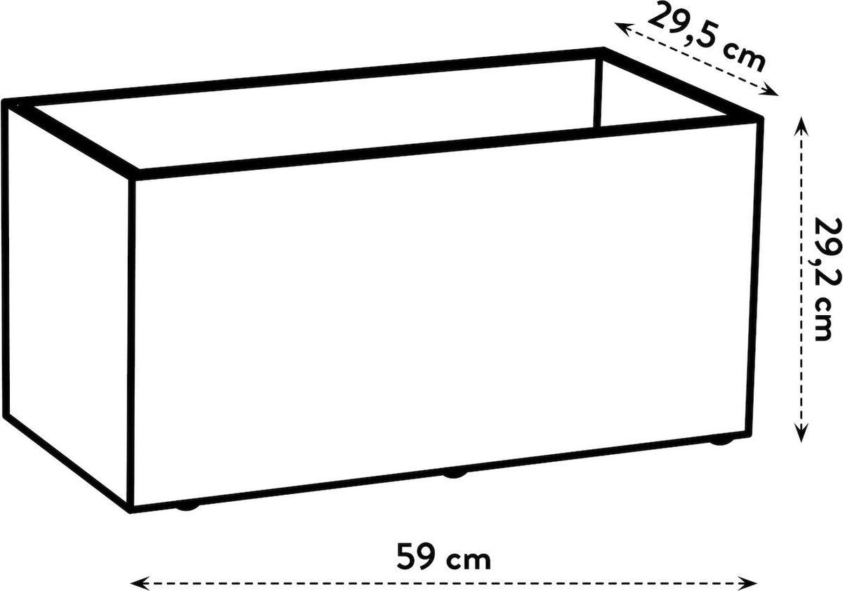  Elho Vivo Next Lang 60 - Bloempot Voor Binnen &amp; Buiten - Ø 59.0 X H 29.2 Cm - Zwart/Living Black