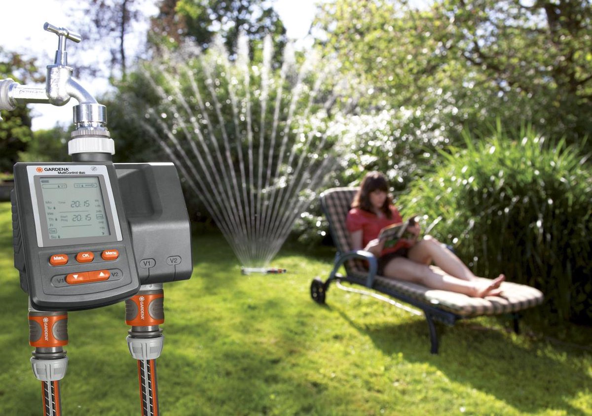 GARDENA Besproeiingsomputer MultiControl Duo - 3 Besproeiingen Per Dag - 1min Tot 3u 59min.
