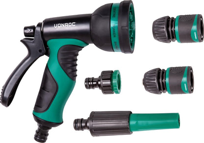  VONROC Broespistool &amp; Spuitstuk Set – 8 Sproeipatronen En Regelbare Watertoevoer – Incl. Koppelingen