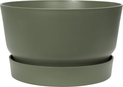  Elho Greenville Schaal 33 - Bloempot Voor Buiten - Ø 32.5 X H 19.4 Cm - Groen/Blad Groen
