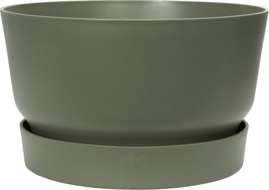  Elho Greenville Schaal 33 - Bloempot Voor Buiten - Ø 32.5 X H 19.4 Cm - Groen/Blad Groen