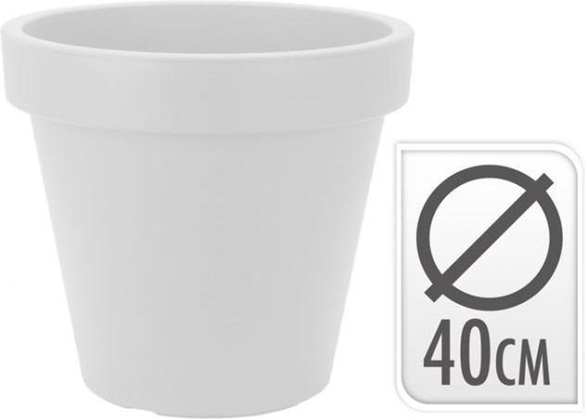  Relaxwonen - Bloempot Classic 40 Cm Kunststof Wit