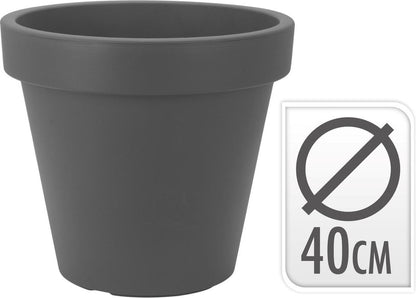 Kunststof Bloempot Antraciet Ø40 Cm - Hoogte 35 Cm