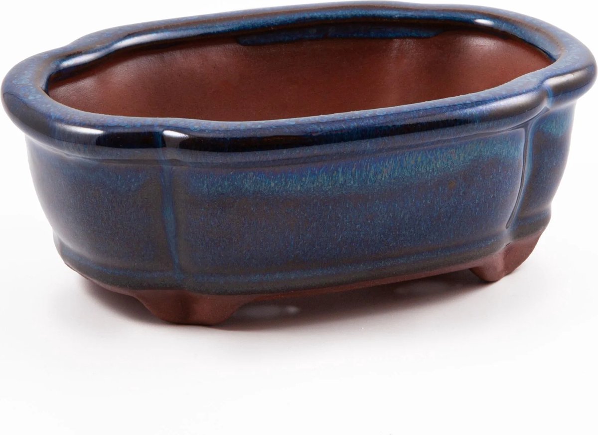  Happy Seed Keramieken Bonsai Pot (schaal) - Marine Blauw - Geglazuurd