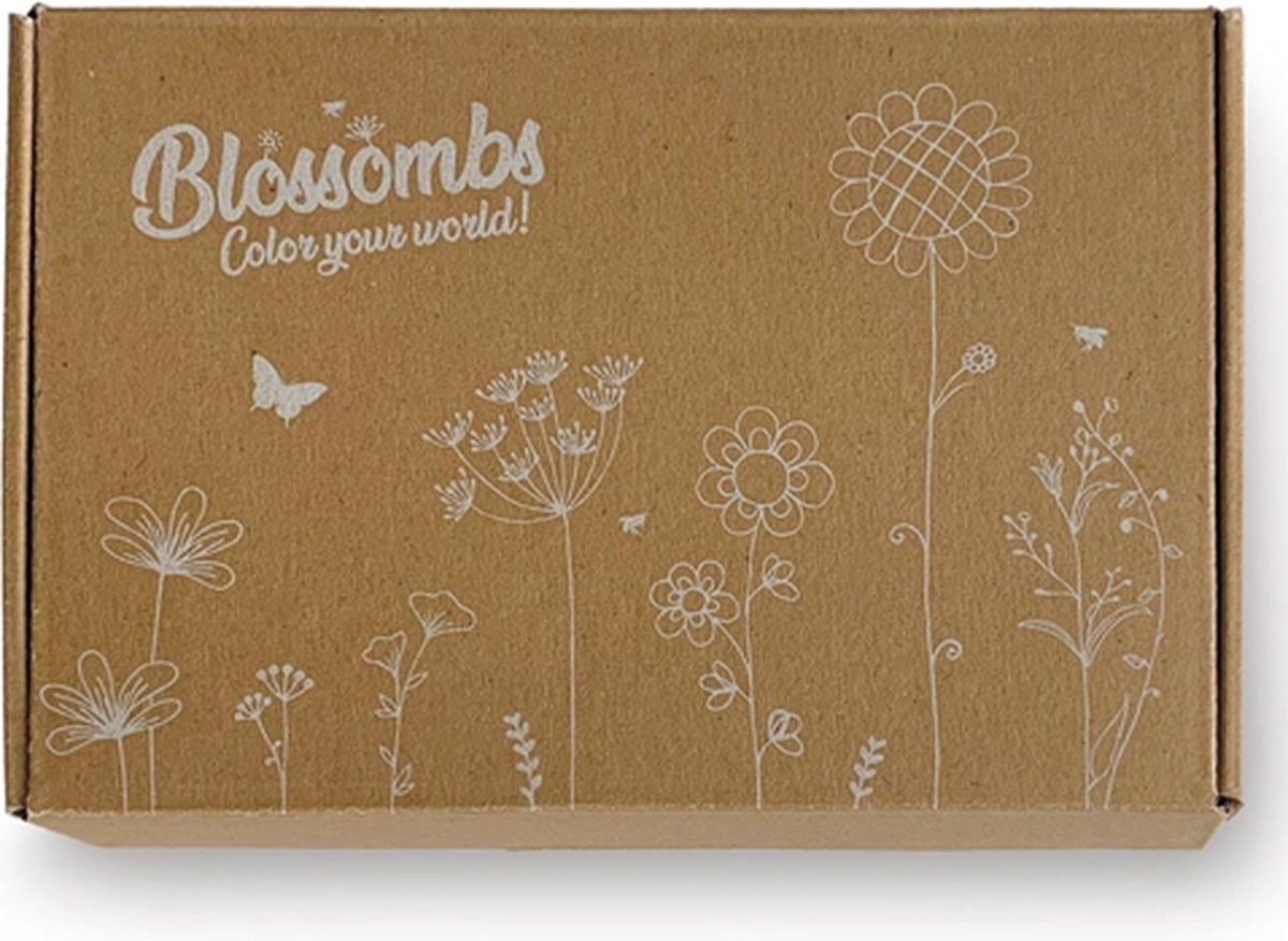  Blossombs Giftbox Small - 7 Blossombs - Bloembommetjes - Zaadbommetjes - Vlinders - Bijen - Biologisch - Ecologisch - Verjaardag - Communie - Doopsuiker - Valentijn