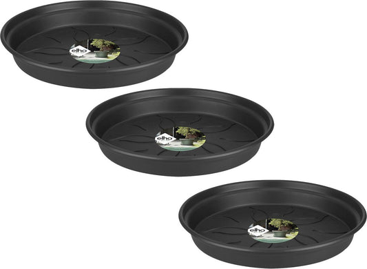  Elho Green Basics Schotel - Plantenschotels - 3 X 14 Cm Zwart