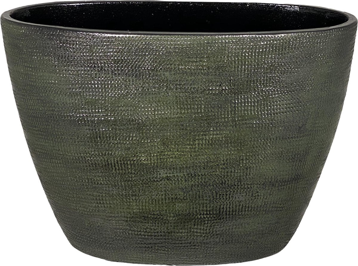  Tokio Ovale Bloempot Groen L33 X B16 X H26 Cm