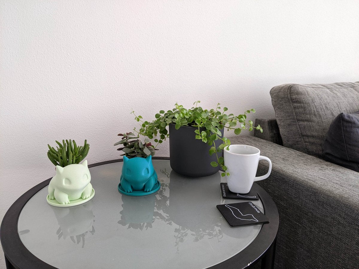 Merkloos Pokémon Bulbasaur Bloempot - Inclusief Opvangschaal - Pastelgroen