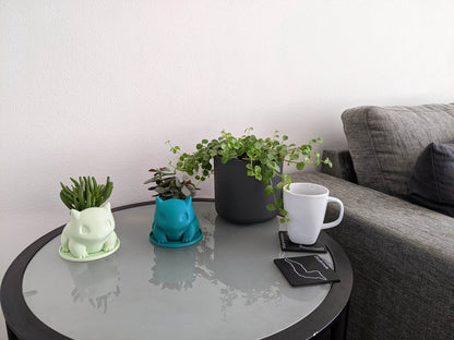 Merkloos Pokémon Bulbasaur Bloempot - Inclusief Opvangschaal - Pastelgroen