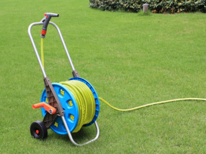  Slangenwagen Met 50 Meter Tuinslang | Eagle Garden | Incl. Spuitkopstuk En Connectors | Geel
