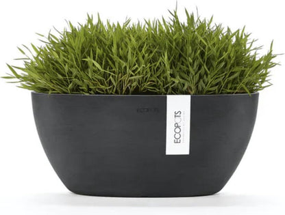  Ecopots | Sofia | Dark Grey | Binnenbloempot | 30 Cm | Ovaal