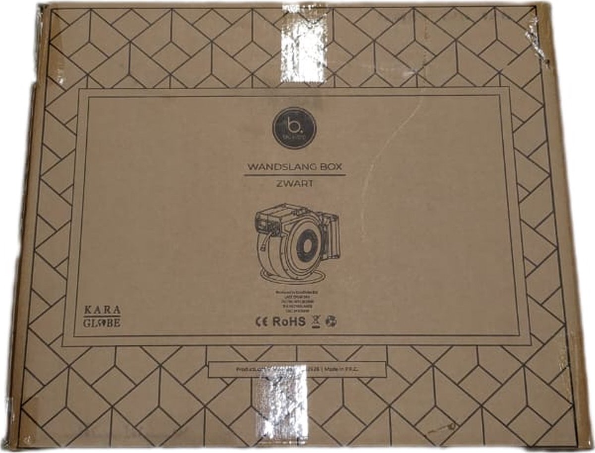  Buxibo - Wandslangenbox 20 Meter + 2 Meter - Tuinslang Met Haspel - 9 Sproei Standen - Slangenhouder 180° Draaibaar - Tuinslanghaspel Zwart+ Gratis Sproeier - Zwart
