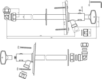  Riko Vorstbestendige Gevelkraancombinatie 15X3/4