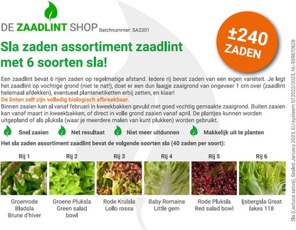  Sla Zaden Assortiment Zaadlint