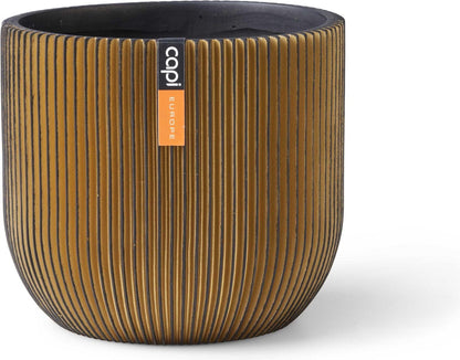  Capi Europe - Bloempot Bol Groove - 23x21 - Goud - Bloempot Voor Binnen - BGVGB134