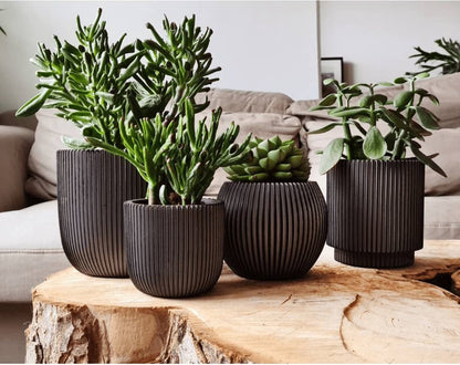  Capi Europe - Set Van 4 - Bloempot Binnen - Groove - Antraciet