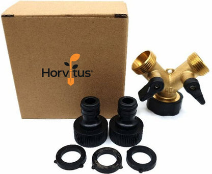  Horvitus Waterverdeler 2 Weg - Y Stuk Kraan Splitter - Voor Europese Kranen - Messing