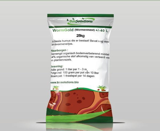  Wormenmest - Humus - Compost - Bodemleven - Per 40 Liter