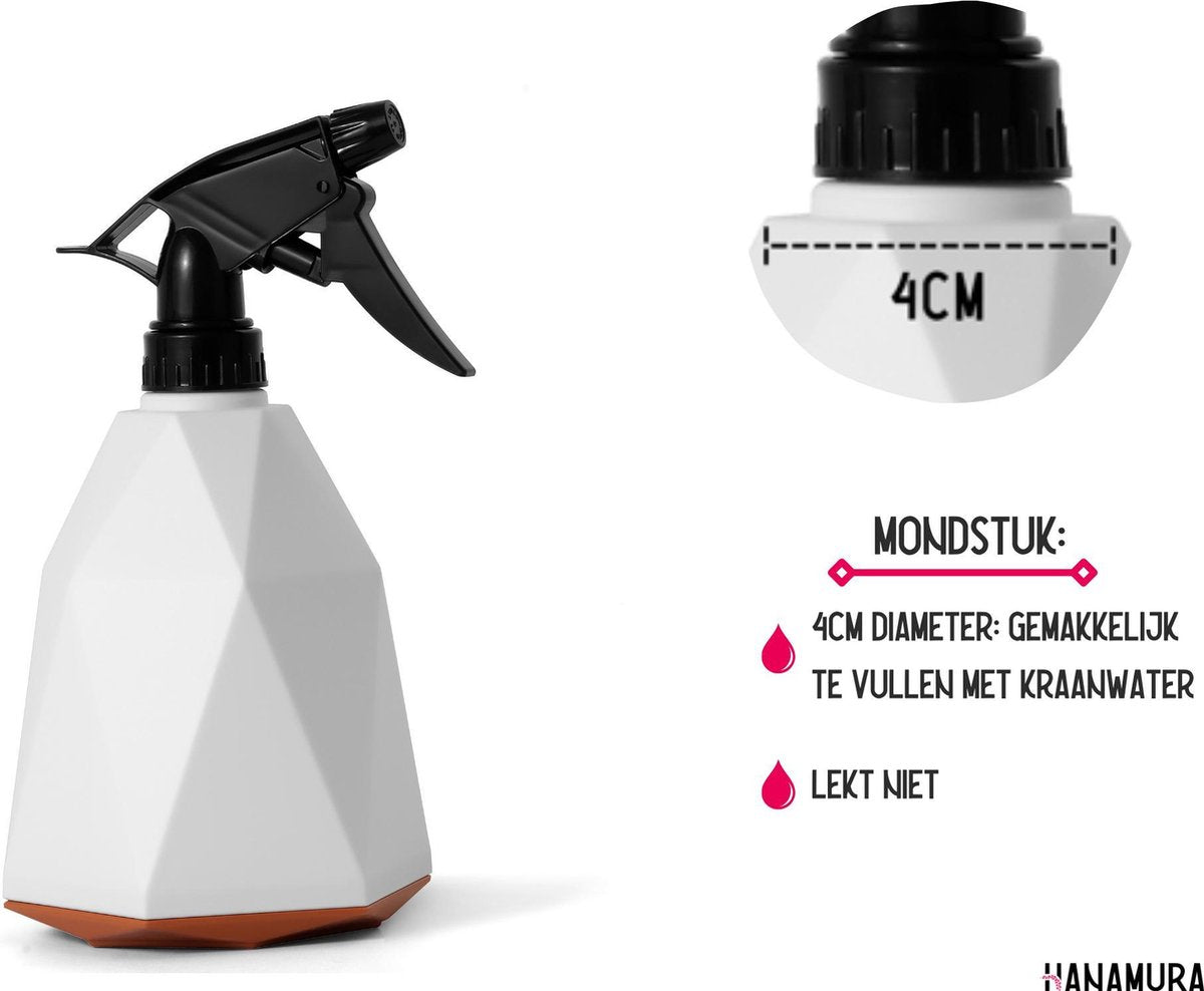  Hanamura Plantenspuit – Sprayflacon – Waterverstuiver – Wit – 600ml