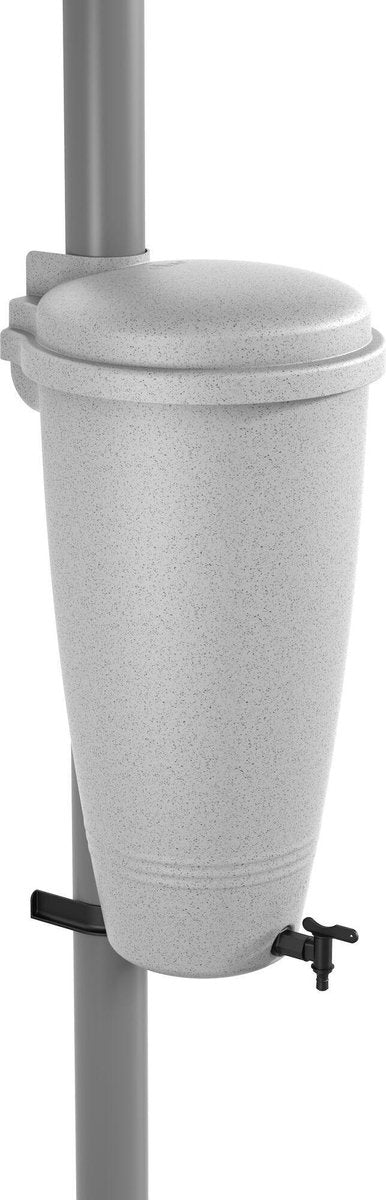  Elho Green Basics Rain Catcher 33 - Regenton Voor Balkonbuiten - Ø 33.5 X H 73.5 Cm - Grijs/Living Concrete