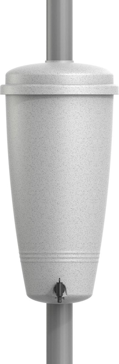  Elho Green Basics Rain Catcher 33 - Regenton Voor Balkonbuiten - Ø 33.5 X H 73.5 Cm - Grijs/Living Concrete