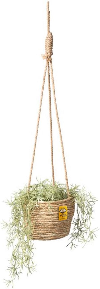 Merkloos Plantenhanger 18x15cm Naturel | Hangende Mand | Handgemaakt | Planten-houder / Hang-plant | Planten Accessoires | Hangmand