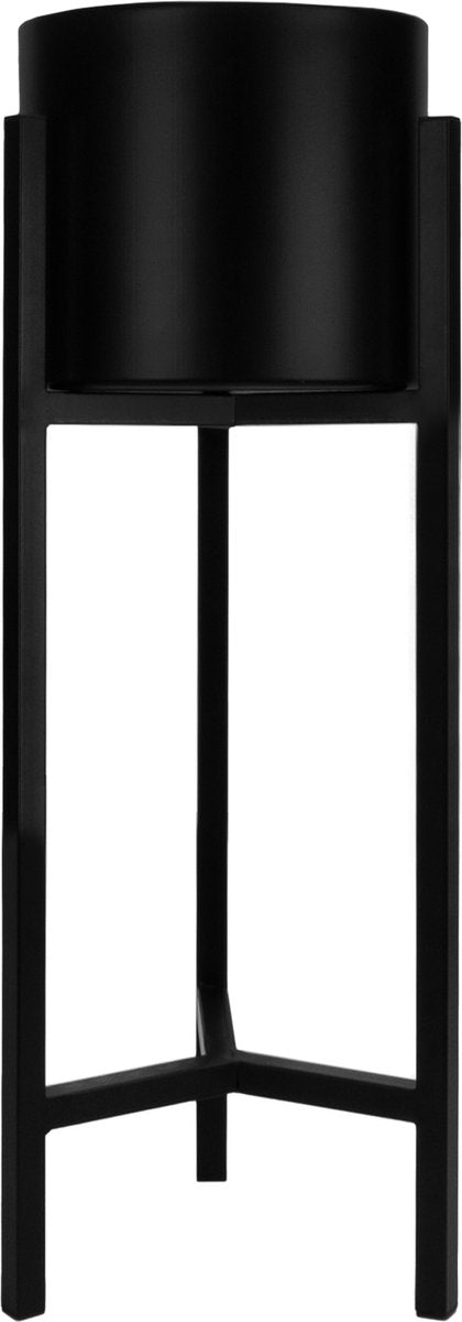  QUVIO Plantenstandaard Binnen - Inclusief Pot - Staande Plantenbak - Metaal - Bloempot - 22 X 22 X 60 Cm - Zwart