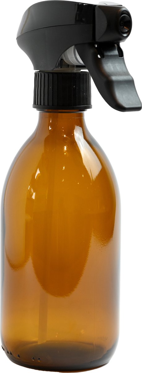  Groeikruid® Plantenspuit | 300 Ml Amber Glas | Met Zwarte Spraykop | Plantensproeier Binnen | Waterverstuiver | Verstuiver