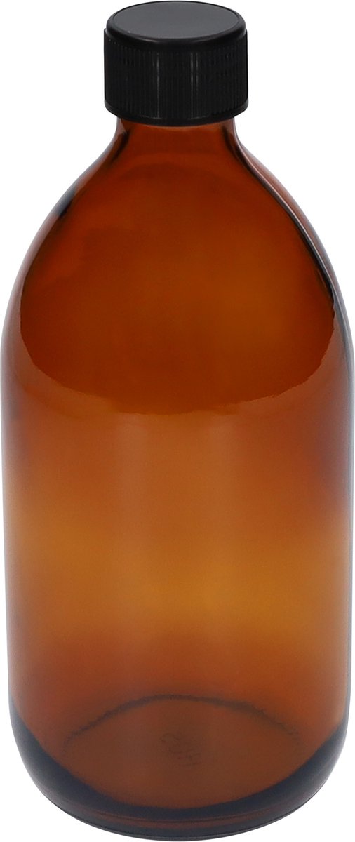  QUVIO Sprayfles - Spuitfles - Plantenspuit - Schoonmaak Spuit - Huishoudspray - Leeg/Hervulbaar - Kamerspray - Allesreiniger - Glazen Sprayflacon - Waterspuit - Kappersspuit - 500 Ml - Glas - Bruin - Zwart