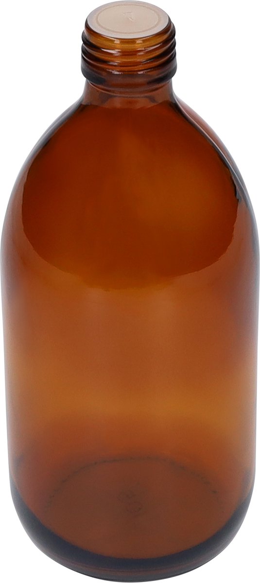  QUVIO Sprayfles - Spuitfles - Plantenspuit - Schoonmaak Spuit - Huishoudspray - Leeg/Hervulbaar - Kamerspray - Allesreiniger - Glazen Sprayflacon - Waterspuit - Kappersspuit - 500 Ml - Glas - Bruin - Zwart