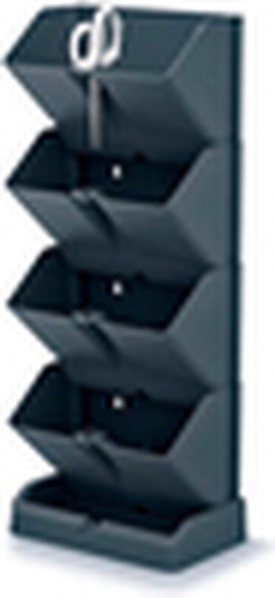 Prosperplast Verticale Kruidentuin Kunststof - Staand/hangend - Modulair - Antraciet Grijs - L 20 X B 11 X H 48 Cm - Incl. Kruidenschaar