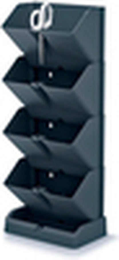 Prosperplast Verticale Kruidentuin Kunststof - Staand/hangend - Modulair - Antraciet Grijs - L 20 X B 11 X H 48 Cm - Incl. Kruidenschaar